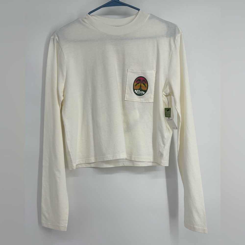 VOLCOM POCKET DIAL LONG SLEEVE TEE -‎ STAR WHITE Size Small